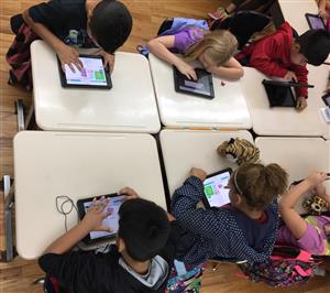 Students coding 
